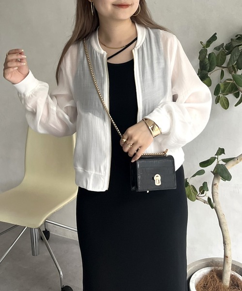 prose verse（プロズヴェール）の「シアーリブブルゾン（ブルゾン・レディース・ブラック/オフホワイト/グレー・MEDIUM）」の14枚目の写真