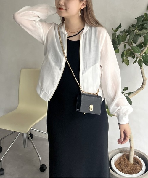 prose verse（プロズヴェール）の「シアーリブブルゾン（ブルゾン・レディース・ブラック/オフホワイト/グレー・MEDIUM）」の15枚目の写真