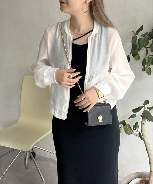 prose verse（プロズヴェール）の「シアーリブブルゾン（ブルゾン・レディース・ブラック/オフホワイト/グレー・MEDIUM）」の16枚目の写真