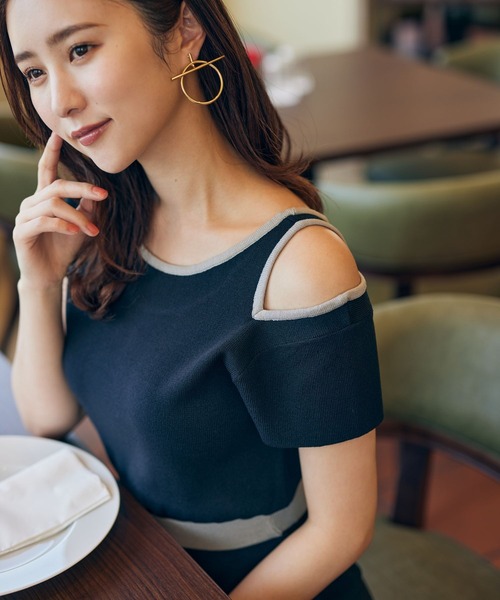 Andemiu(アンデミュウ)の「【まつきりなさんコラボ】スリットハイショクニットワンピース961269(ワンピース・レディース・ピンク/グリーン/ブラック/ライトグリーン・FREE)」の19枚目の写真