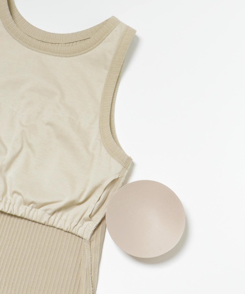 LAATO（ラート）の「PAD TANK TOP（タンクトップ・レディース・ベージュ/オフホワイト/ブラック・FREE）」の14枚目の写真