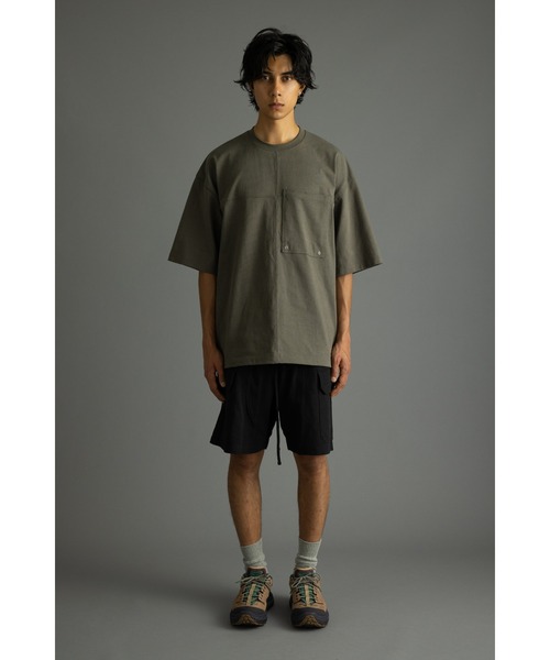 STYLEMIXER（スタイルミキサー）の「ヘビー天竺カーゴショーツ（カーゴパンツ・メンズ・ダークカーキ/ブラック・MEDIUM/LARGE）」の3枚目の写真