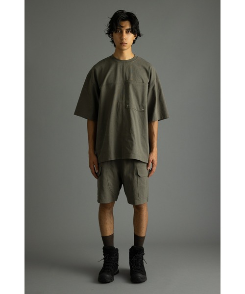 STYLEMIXER（スタイルミキサー）の「ヘビー天竺カーゴショーツ（カーゴパンツ・メンズ・ダークカーキ/ブラック・MEDIUM/LARGE）」の13枚目の写真