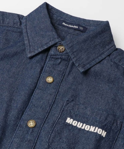 Moujonjon(ムージョンジョン)の「チェック柄・デニム長袖シャツ(シャツ/ブラウス・キッズ・ネイビー/レッド/ブルー・90/130/120/100/110/140)」の6枚目の写真