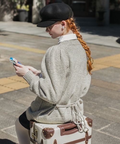 BONLECILL(ボンルシール)の「ボリュームショルダーメランジ起毛ニットカーディガン(カーディガン/ボレロ・レディース・ピンク/チャコールグレー/ブラウン/ブルー/グリーン/ベージュ・FREE)」の19枚目の写真