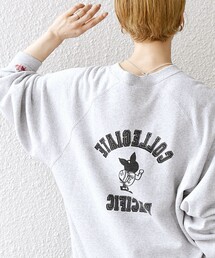 【SHIPS any別注】Collegiate Pacific:〈洗濯機可能〉ロゴ プリント&刺繍 ビッグ スウェット