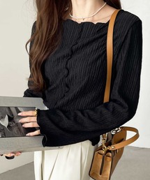 GeeRA（ジーラ）の「【新色追加】前後２wayジャガードフレアスリーブカットソー（Tシャツ/カットソー・レディース）」