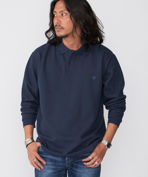 SHIPS（シップス）の「【WEB限定】SHIPS: ワンポイント ロゴ バーズアイ ロングスリーブ ポロシャツ（ポロシャツ・メンズ・オリーブ/ブラック/ネイビー/グレー/ダークブルー・X-LARGE/LARGE/SMALL/MEDIUM）」の5枚目の写真