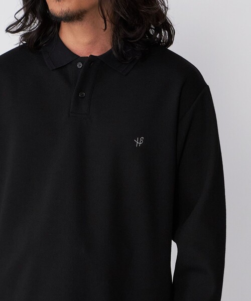 SHIPS（シップス）の「【WEB限定】SHIPS: ワンポイント ロゴ バーズアイ ロングスリーブ ポロシャツ（ポロシャツ・メンズ・オリーブ/ブラック/ネイビー/グレー/ダークブルー・X-LARGE/LARGE/SMALL/MEDIUM）」の2枚目の写真