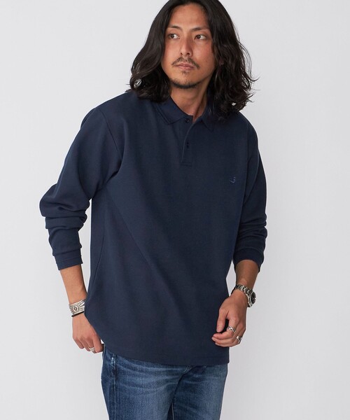 SHIPS（シップス）の「【WEB限定】SHIPS: ワンポイント ロゴ バーズアイ ロングスリーブ ポロシャツ（ポロシャツ・メンズ・オリーブ/ブラック/ネイビー/グレー/ダークブルー・X-LARGE/LARGE/SMALL/MEDIUM）」の6枚目の写真