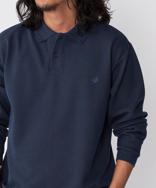 SHIPS（シップス）の「【WEB限定】SHIPS: ワンポイント ロゴ バーズアイ ロングスリーブ ポロシャツ（ポロシャツ・メンズ・オリーブ/ブラック/ネイビー/グレー/ダークブルー・X-LARGE/LARGE/SMALL/MEDIUM）」の7枚目の写真