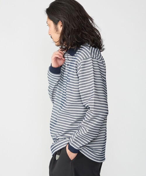 SHIPS（シップス）の「【WEB限定】SHIPS: ワンポイント ロゴ バーズアイ ロングスリーブ ポロシャツ（ポロシャツ・メンズ・オリーブ/ブラック/ネイビー/グレー/ダークブルー・X-LARGE/LARGE/SMALL/MEDIUM）」の12枚目の写真