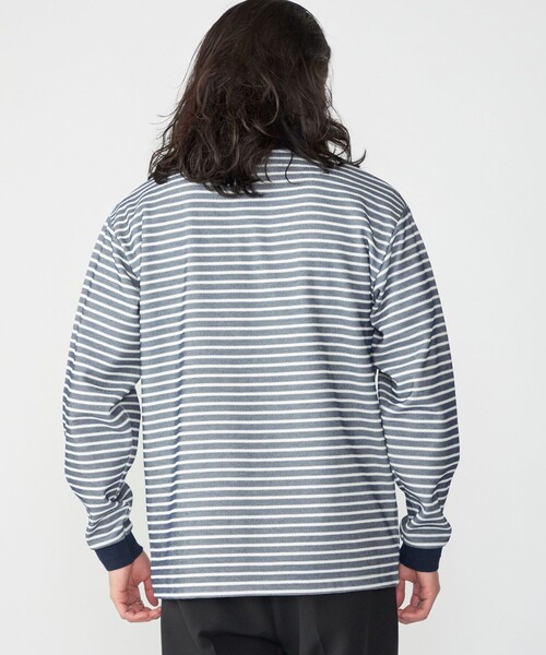 SHIPS（シップス）の「【WEB限定】SHIPS: ワンポイント ロゴ バーズアイ ロングスリーブ ポロシャツ（ポロシャツ・メンズ・オリーブ/ブラック/ネイビー/グレー/ダークブルー・X-LARGE/LARGE/SMALL/MEDIUM）」の13枚目の写真