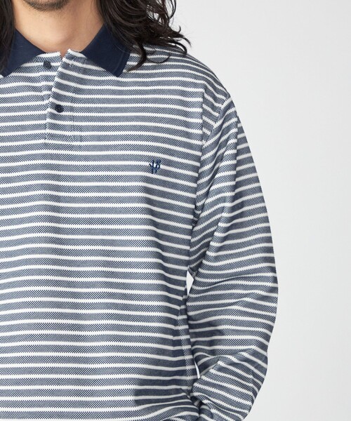 SHIPS（シップス）の「【WEB限定】SHIPS: ワンポイント ロゴ バーズアイ ロングスリーブ ポロシャツ（ポロシャツ・メンズ・オリーブ/ブラック/ネイビー/グレー/ダークブルー・X-LARGE/LARGE/SMALL/MEDIUM）」の15枚目の写真