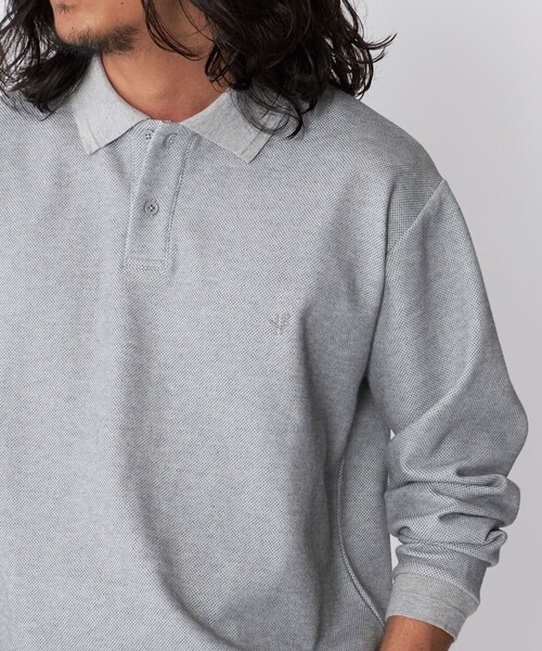 SHIPS（シップス）の「【WEB限定】SHIPS: ワンポイント ロゴ バーズアイ ロングスリーブ ポロシャツ（ポロシャツ・メンズ・オリーブ/ブラック/ネイビー/グレー/ダークブルー・X-LARGE/LARGE/SMALL/MEDIUM）」の19枚目の写真