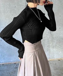 PAGEBOY | バイカラーリブハイネックショート(ニット/セーター)