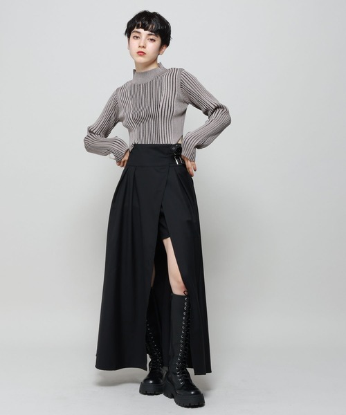 PAGEBOY(ページボーイ)の「バイカラーリブハイネックショート(ニット/セーター・レディース・ブラック/ブルー/モカ/オフホワイト・FREE)」の13枚目の写真