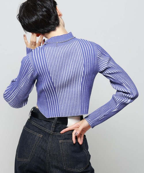 PAGEBOY(ページボーイ)の「バイカラーリブハイネックショート(ニット/セーター・レディース・ブラック/ブルー/モカ/オフホワイト・FREE)」の15枚目の写真