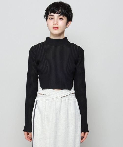 PAGEBOY(ページボーイ)の「バイカラーリブハイネックショート(ニット/セーター・レディース・ブラック/ブルー/モカ/オフホワイト・FREE)」の18枚目の写真