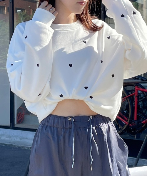 one way（ワンウェイ）の「ハートまみれトレーナー（スウェット・レディース・ホワイト/ブラック/ライトピンク/グレー・FREE）」の10枚目の写真