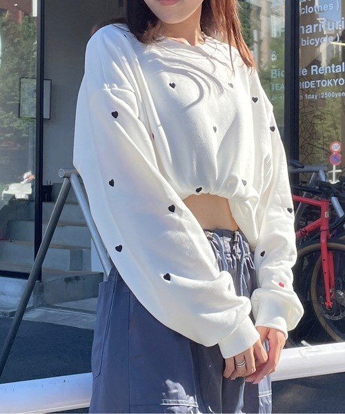 one way（ワンウェイ）の「ハートまみれトレーナー（スウェット・レディース・ホワイト/ブラック/ライトピンク/グレー・FREE）」の12枚目の写真