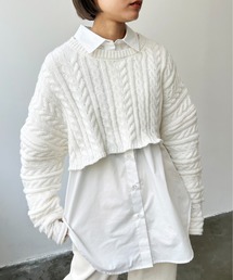 Meli rich | クロップド丈ケーブルニット(ニット/セーター)