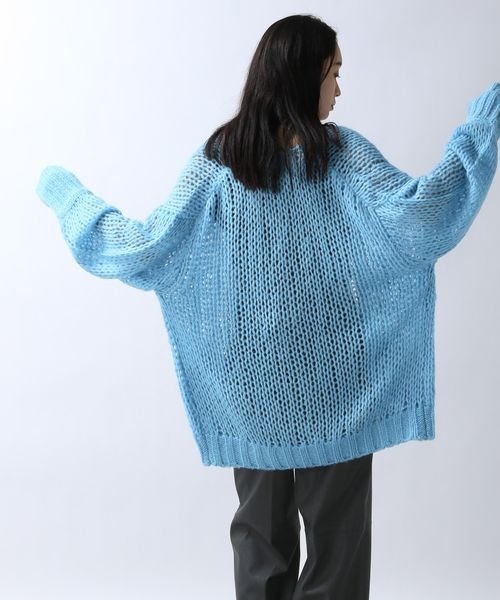 JEANASIS（ジーナシス）の「2GモヘアVカーディガン/ 983814（カーディガン/ボレロ・レディース・レッド/チャコールグレー/ライトブルー/オフホワイト・FREE）」の7枚目の写真