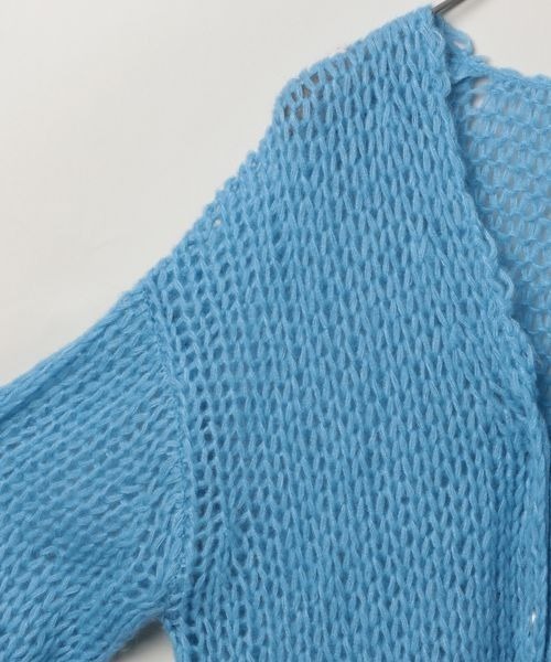 JEANASIS（ジーナシス）の「2GモヘアVカーディガン/ 983814（カーディガン/ボレロ・レディース・レッド/チャコールグレー/ライトブルー/オフホワイト・FREE）」の11枚目の写真