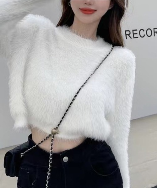 United store(ユナイテッドストア)の「クロップドシャギーニットトップ(ニット/セーター・レディース・ライトピンク/ホワイト/ライトグリーン・FREE)」の11枚目の写真