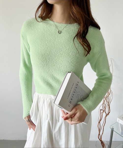 United store(ユナイテッドストア)の「クロップドシャギーニットトップ(ニット/セーター・レディース・ライトピンク/ホワイト/ライトグリーン・FREE)」の15枚目の写真