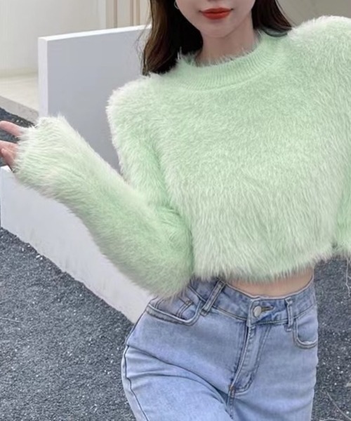 United store(ユナイテッドストア)の「クロップドシャギーニットトップ(ニット/セーター・レディース・ライトピンク/ホワイト/ライトグリーン・FREE)」の22枚目の写真