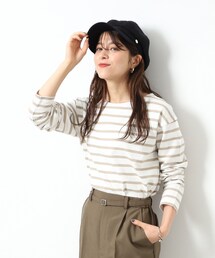 DRESKIP | 【無地/ボーダー】コットン ゆったりロンT(Tシャツ/カットソー)