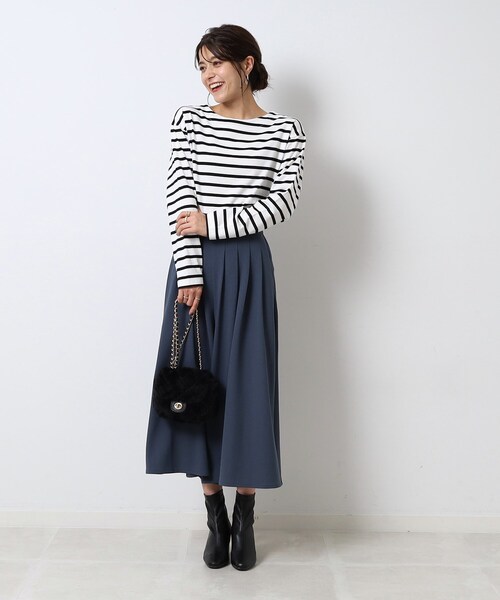 DRESKIP（ドレスキップ）の「◆【無地/ボーダー】コットン ゆったりロンT（Tシャツ/カットソー・レディース・ベージュ系2/ナチュラル/アイボリー/キャメル/ブラック/ホワイト系5・03/02/04）」の10枚目の写真