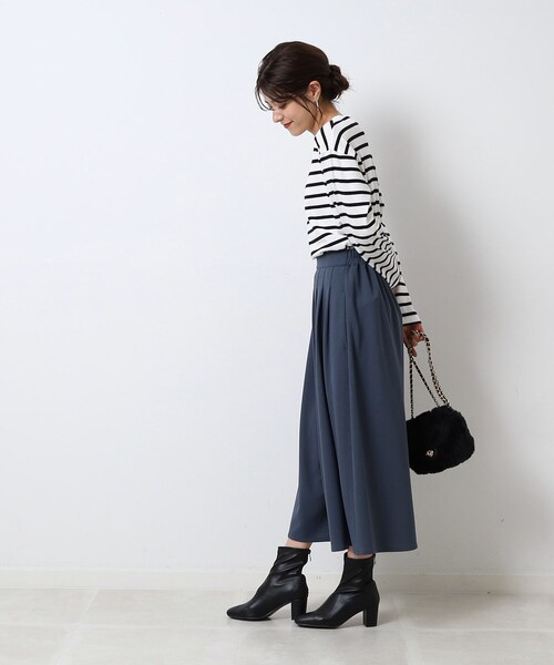 DRESKIP（ドレスキップ）の「◆【無地/ボーダー】コットン ゆったりロンT（Tシャツ/カットソー・レディース・ベージュ系2/ナチュラル/アイボリー/キャメル/ブラック/ホワイト系5・03/02/04）」の11枚目の写真