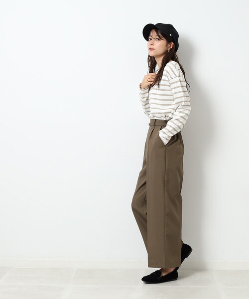 DRESKIP（ドレスキップ）の「◆【無地/ボーダー】コットン ゆったりロンT（Tシャツ/カットソー・レディース・ベージュ系2/ナチュラル/アイボリー/キャメル/ブラック/ホワイト系5・03/02/04）」の18枚目の写真