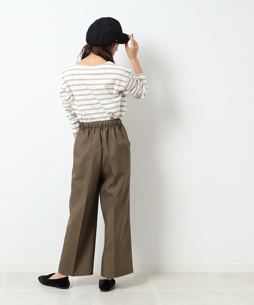 DRESKIP（ドレスキップ）の「◆【無地/ボーダー】コットン ゆったりロンT（Tシャツ/カットソー・レディース・ベージュ系2/ナチュラル/アイボリー/キャメル/ブラック/ホワイト系5・03/02/04）」の19枚目の写真