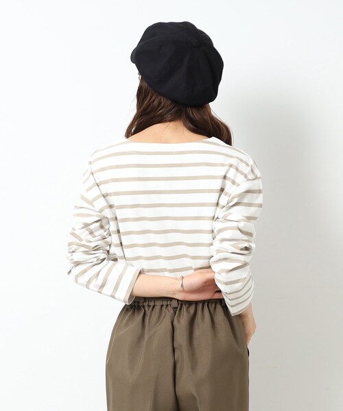 DRESKIP（ドレスキップ）の「◆【無地/ボーダー】コットン ゆったりロンT（Tシャツ/カットソー・レディース・ベージュ系2/ナチュラル/アイボリー/キャメル/ブラック/ホワイト系5・03/02/04）」の22枚目の写真