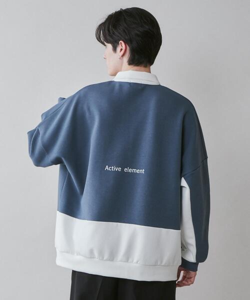 LUCY(ルーシー)の「LUCY/ドルマンハーフジッププルオーバー(スウェット・メンズ・ブルー/ホワイト・LARGE/MEDIUM)」の12枚目の写真