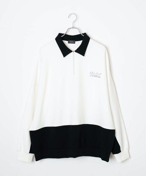 LUCY(ルーシー)の「LUCY/ドルマンハーフジッププルオーバー(スウェット・メンズ・ブルー/ホワイト・LARGE/MEDIUM)」の17枚目の写真