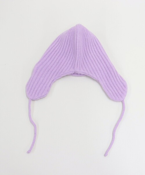fredy emue（フレディエミュ）の「もちふわニットパイロットワッチ（ニットキャップ/ビーニー・レディース・ブラック/アイボリー/ラベンダー・FREE）」の11枚目の写真