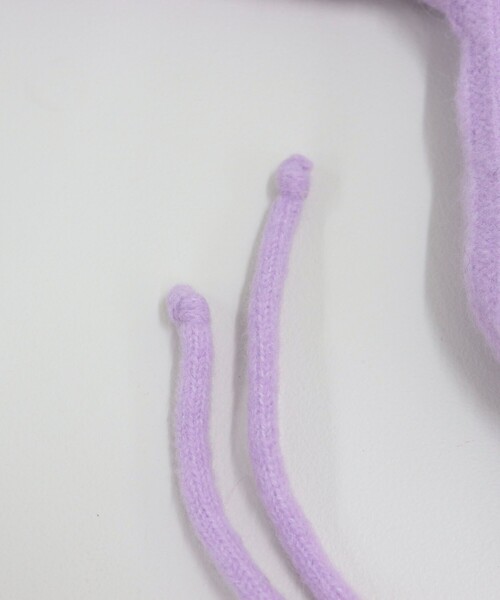 fredy emue（フレディエミュ）の「もちふわニットパイロットワッチ（ニットキャップ/ビーニー・レディース・ブラック/アイボリー/ラベンダー・FREE）」の13枚目の写真