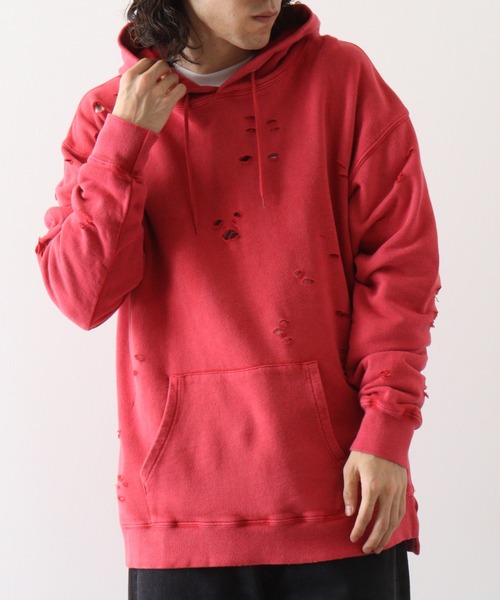 セール】裏毛 ﾀﾞﾒｰｼﾞ加工 ﾌﾟﾙﾊﾟｰｶｰ（パーカー）｜FUNALIVE（ファン