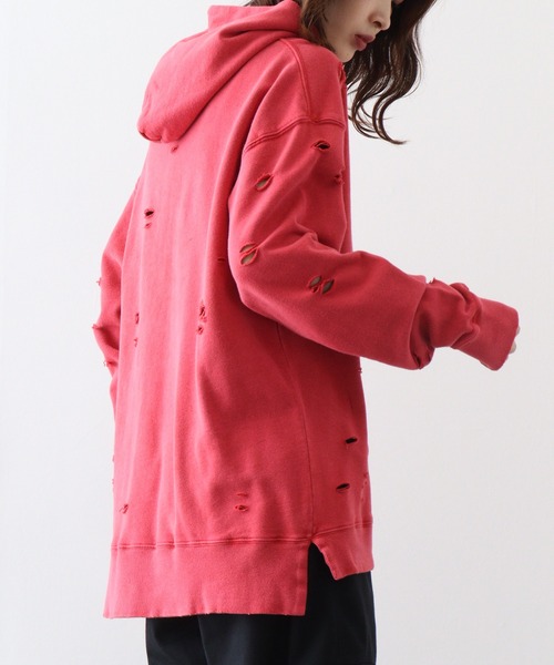 セール】裏毛 ﾀﾞﾒｰｼﾞ加工 ﾌﾟﾙﾊﾟｰｶｰ（パーカー）｜FUNALIVE（ファン