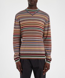 ポールスミス　23AW イタリア製　シグネチャーストライプ レイヤードニット org.jpg