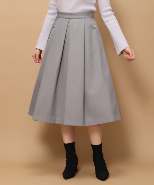 MISCH MASCH(ミッシュマッシュ)の「■2023秋冬新作■タックフレアサーキュラースカート/MM347207(スカート・レディース・モカ/ピンク/ブラック/グレー・S/M)」の2枚目の写真