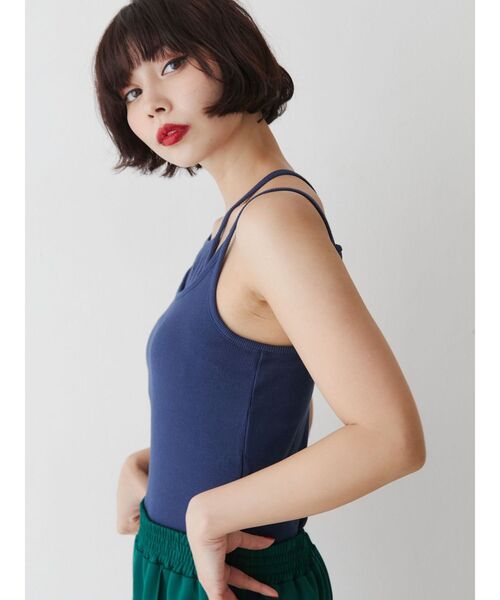 jouetie（ジュエティ）の「レイヤードキャミソール（キャミソール・レディース・ピンク/ブラック/オフホワイト/レッド/ネイビー・MEDIUM）」の10枚目の写真