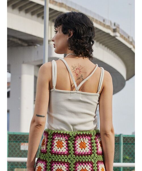 jouetie（ジュエティ）の「レイヤードキャミソール（キャミソール・レディース・ピンク/ブラック/オフホワイト/レッド/ネイビー・MEDIUM）」の13枚目の写真