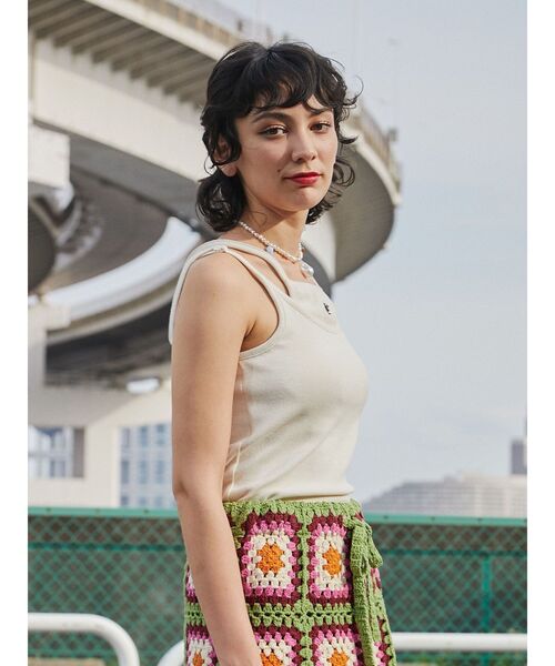 jouetie（ジュエティ）の「レイヤードキャミソール（キャミソール・レディース・ピンク/ブラック/オフホワイト/レッド/ネイビー・MEDIUM）」の14枚目の写真