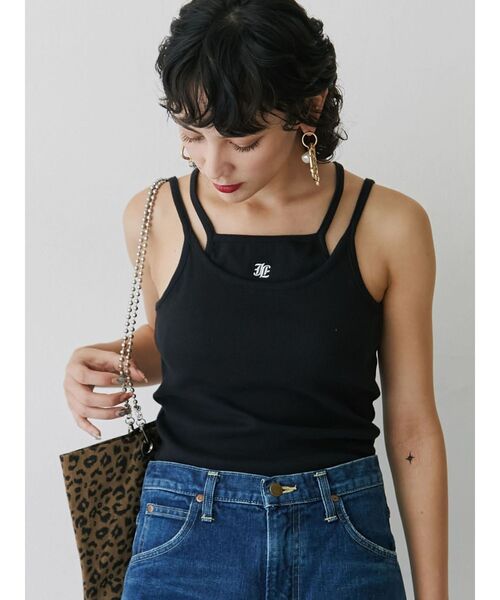 jouetie（ジュエティ）の「レイヤードキャミソール（キャミソール・レディース・ピンク/ブラック/オフホワイト/レッド/ネイビー・MEDIUM）」の21枚目の写真