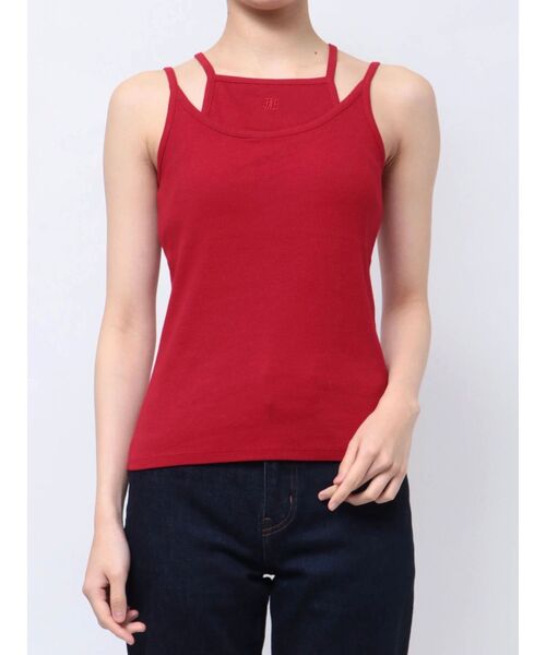 jouetie（ジュエティ）の「レイヤードキャミソール（キャミソール・レディース・ピンク/ブラック/オフホワイト/レッド/ネイビー・MEDIUM）」の5枚目の写真